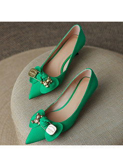 Women's Pointed Low Heel Pump Shoes