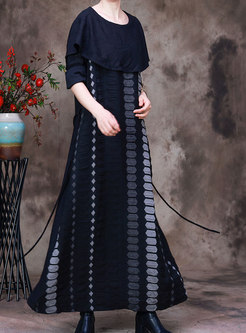 Women's Long Sleeve Vintage Long Dresses