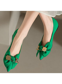 Women's Bow Pointed Toe Flat Shoes
