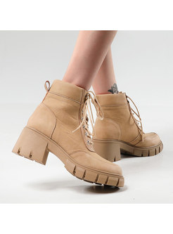 Women's Chunky Heel Platform Boots
