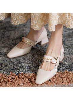 New Look Square Heel Low-Fronted Shoes For Women