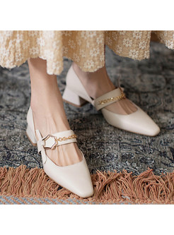 New Look Square Heel Low-Fronted Shoes For Women