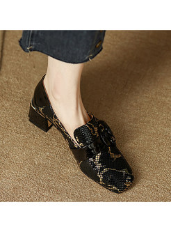 Sequined Square Heel Women Shoes