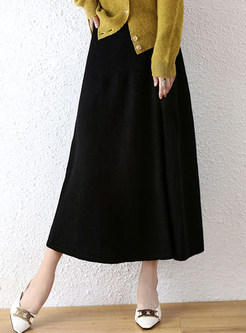 Minimalist Knit Maxi Skirts For Women