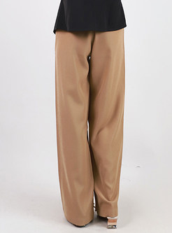 High Waisted Drape Business Ladies Straight Pants With Belt