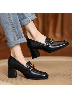 Fashion Chunky Heel Slip-On Loafer