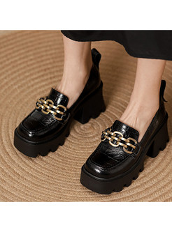 Platform Shoes Wear-Resistant Slip-On Loafer