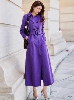 Large Lapels Double-Breasted Trench Coats Women With a Belt