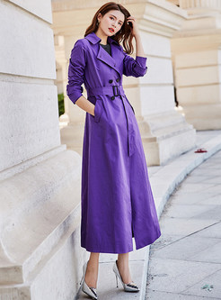 Large Lapels Double-Breasted Trench Coats Women With a Belt