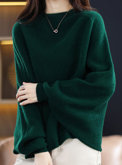 Women's Comfort Solid Color Pullovers Knitted Jumper