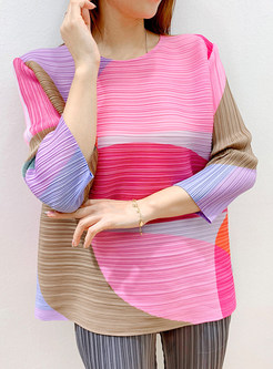 Oversize Color-Blocked Pretty T Shirts For Women