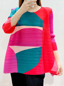 Oversize Color-Blocked Pretty T Shirts For Women