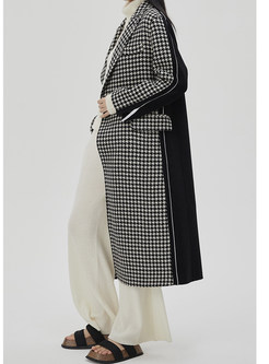 Year-Round Cashmere-Blend Checkerboard Womens Coats