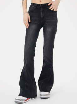 Gradient High Waisted Flare Jeans For Women