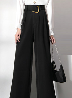 High Waisted Belted Premium Suit Pants For Women