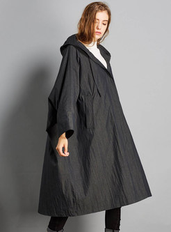 Relaxed Hooded Thick Loose Women's Coats
