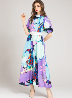 Dreamy Casual Allover Print Maxi Dresses