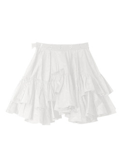 Fashion Splicing Pleated Pleated Tiered Mini Skirts