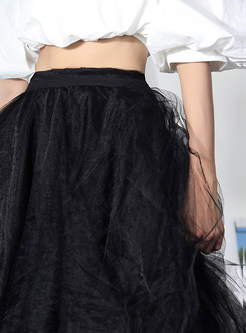Pretty Irregular Tulle Mid Length Skirts