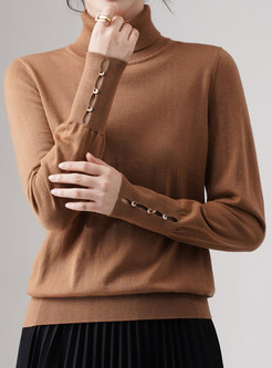 Women's High Waist Long Sleeve Casual Knit Top