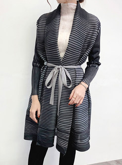 Large Lapels Solid Color Long Sleeve Open Front Women's Coats