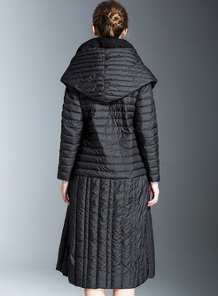 Women's Fashion Long Hooded Puffer Coat