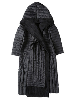 Women's Fashion Long Hooded Puffer Coat