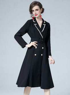 Chic Double-Breasted Large Lapels Womens Coats