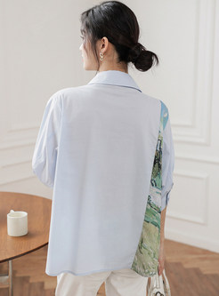 Elegant Half Sleeve Printed Women Dressy Blouses