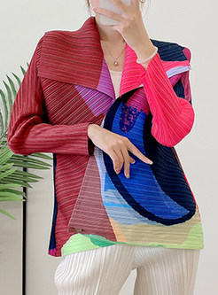 Large Lapels Color Contrast Ladies Cardigans