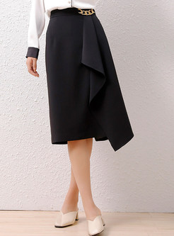 Stylish Irregular Solid Color Pencil Skirts For Women