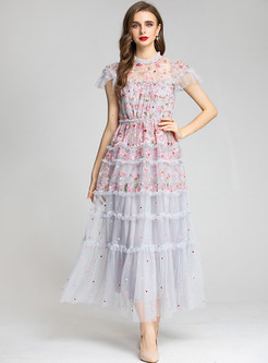 Glamorous Mesh Embroidered Maxi Dresses
