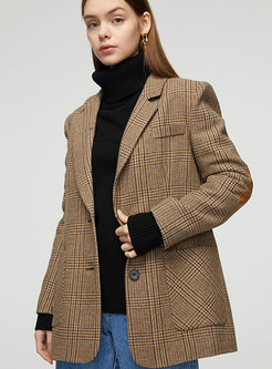 Women's Vintage Plaid Blazer Coat