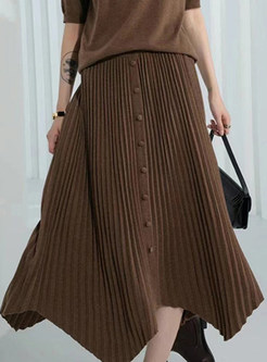 Elegant High Waisted Irregular Knit Skirts For Women