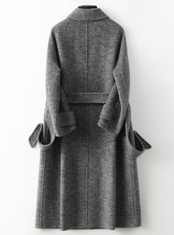 Women Topshop Turn-Down Collar Long Coats With Pockets