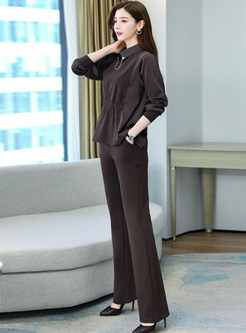 Office Solid Color Minimalist Ladies Dressy Pant Suits