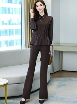 Office Solid Color Minimalist Ladies Dressy Pant Suits