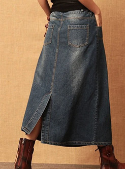 Women's Vintage Casual Denim Skirts