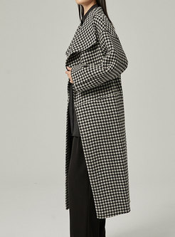 Women's Classic Long Plaid Coat