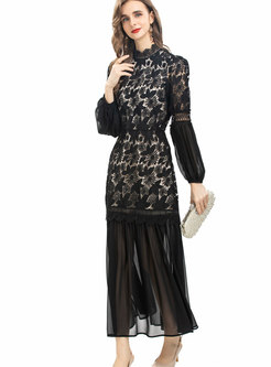 Elegant Long Sleeve Lace Party Dresses