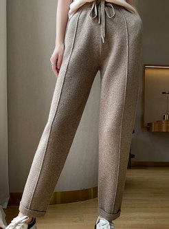 Women Wool Casual Pants