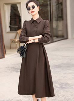 Turn-Down Collar Long Sleeve Solid Color Skirt Suits