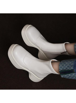 Fashion Platform Zip Womens Boots
