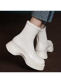 Fashion Platform Zip Womens Boots