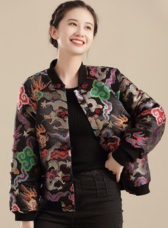 Vintage Fashion Flowers Women's Coats & Jackets