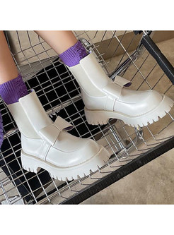 Classic Bowknot Solid Color Womens Boots