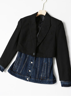 Women's Contrast Blazer Coat