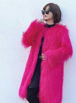 Women's Oversize Long Faux Fur Coat
