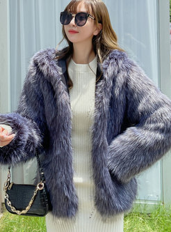 Women's Classic Hooded Loose Faux Fur Jacket
