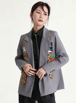 Women's Fashion Patchwork Blazer Coat